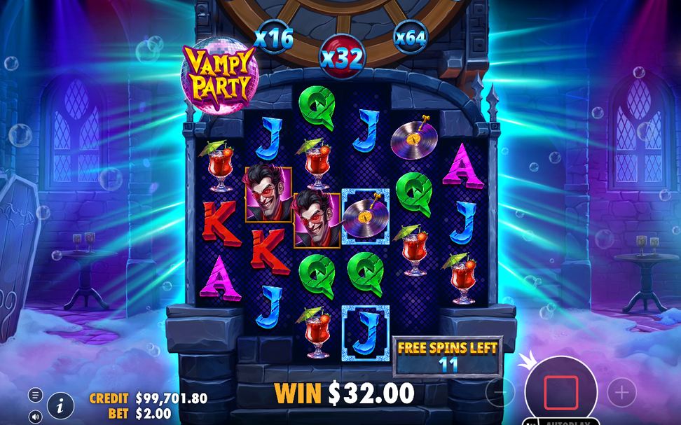 Free Spins-läget efter att bonusen utlösts